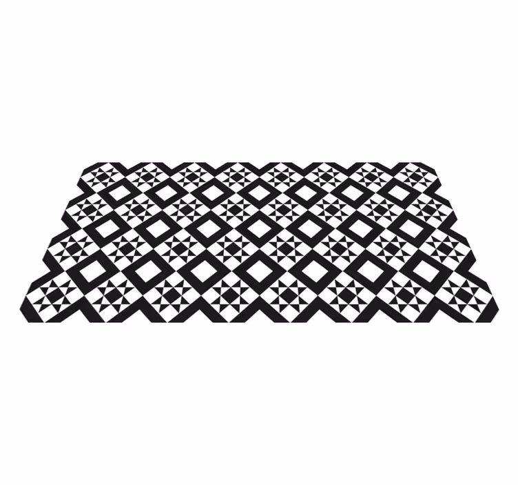 Monochrome Geometrics geometric vinyl rug - TenStickers