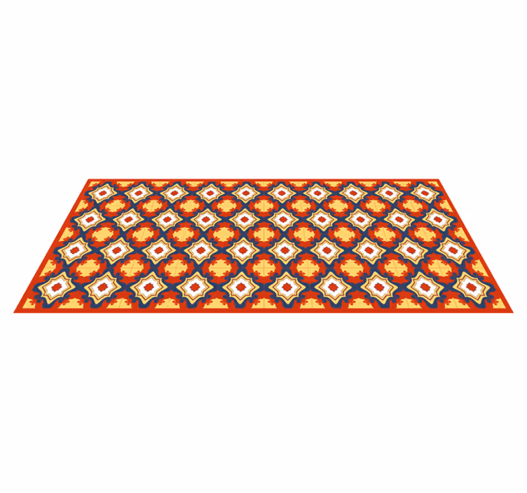Bright Red tile vinyl rug - TenStickers