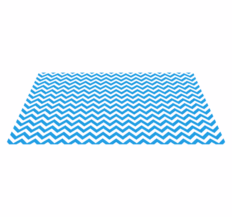 Blue zigzag pattern kitchen vinyl rug - TenStickers