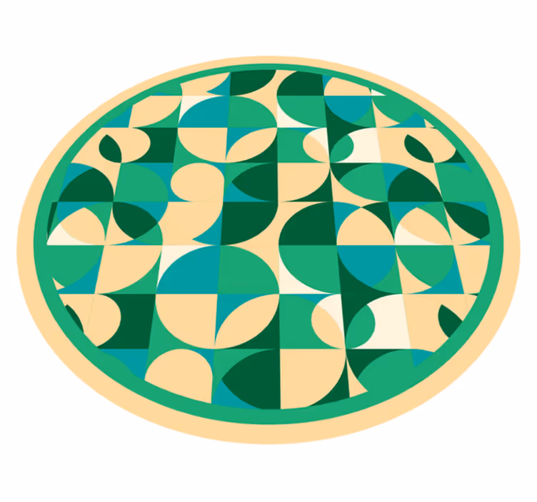 Green design circular  modern rug - TenStickers