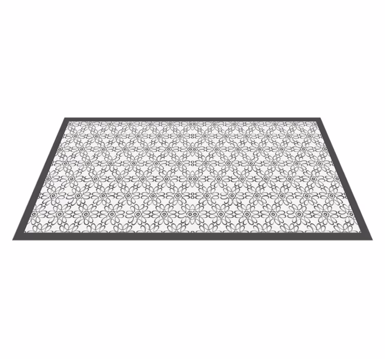 Floral Patterned Runner vinyl rug flowers - TenStickers