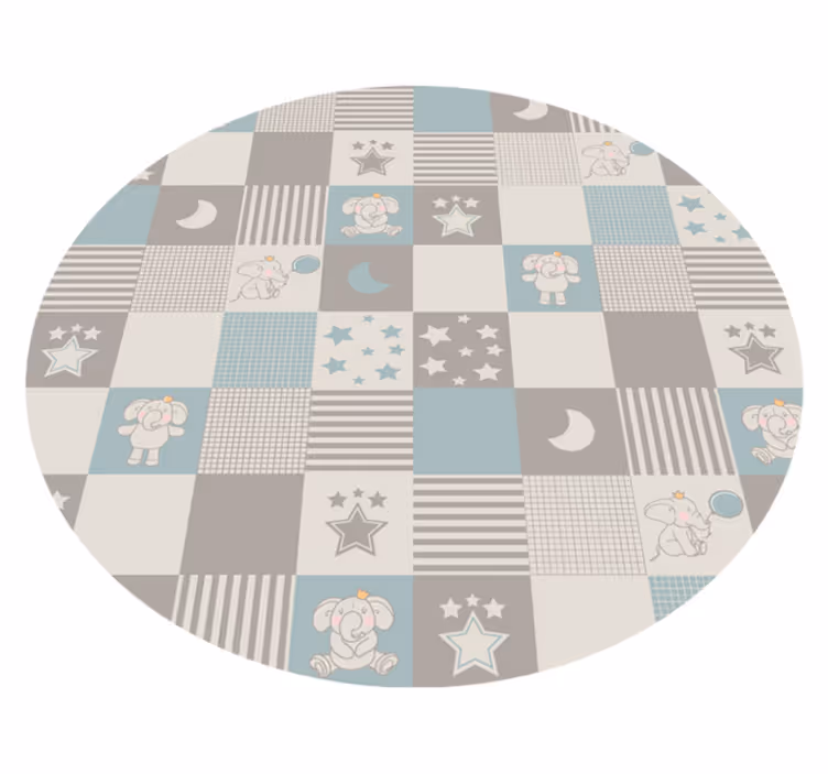 Playful Nursery Rounds vinyl rug - TenStickers