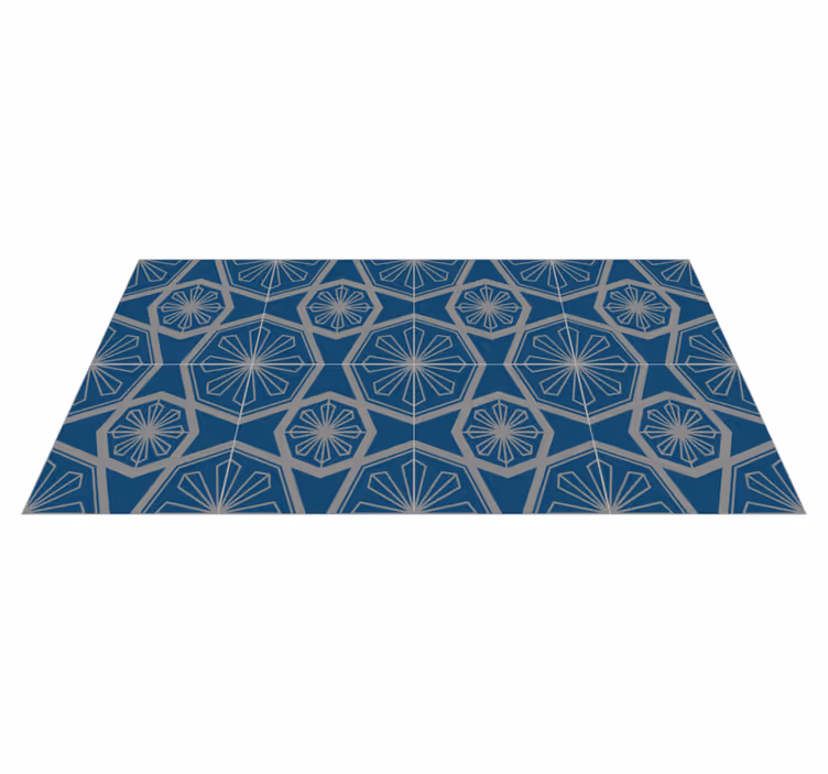 Stunning geometric pattern tile vinyl rug - TenStickers