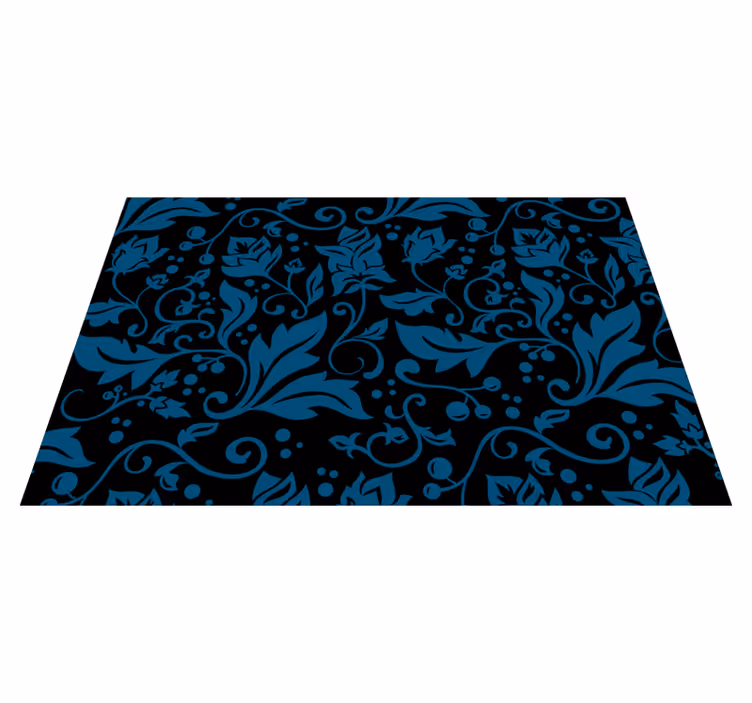 Floral Swirl Motif vinyl rug flowers - TenStickers