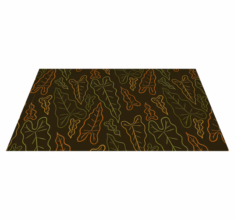 Leafy Contours vinyl rug flowers - TenStickers