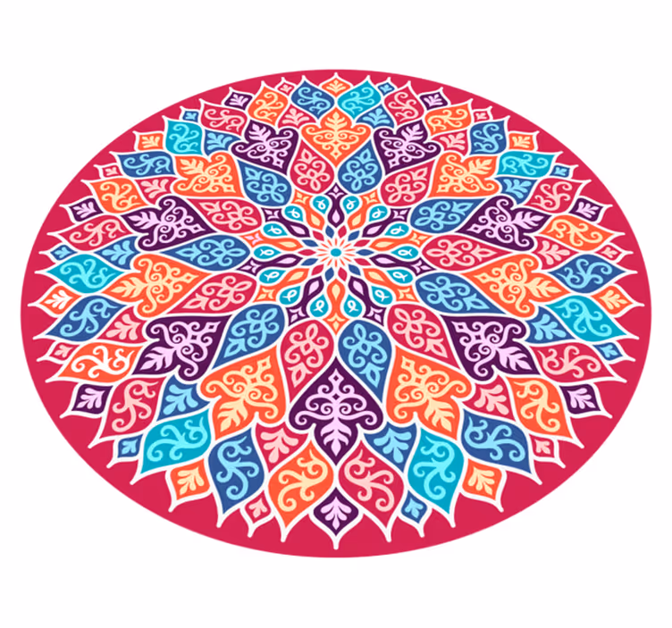 Mandala vinyl rug with vibrant mandala design - TenStickers