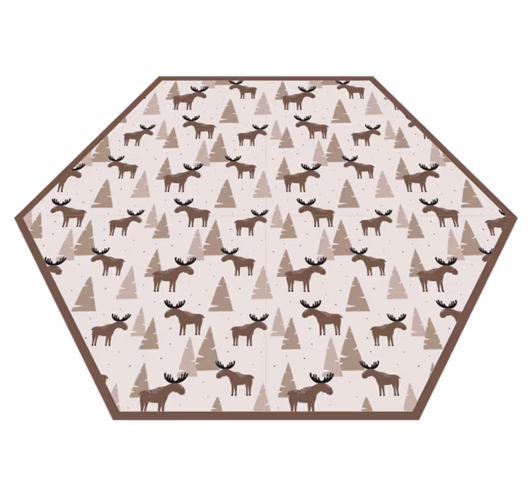 Moose Mountain Motif vinyl rug - TenStickers
