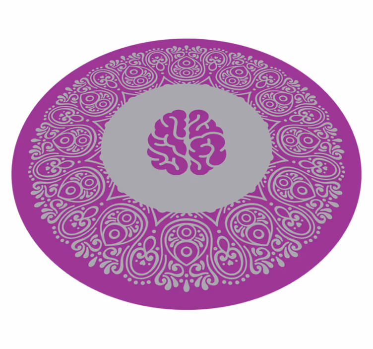 Mandala vinyl rug with mandala brain design - TenStickers