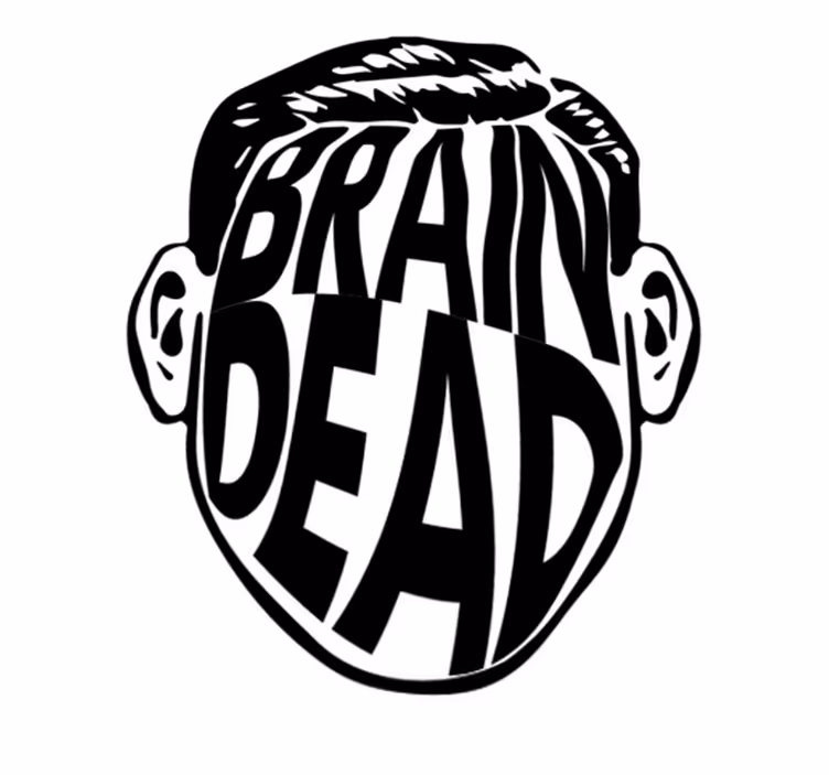 brain dead text vinyl rug - TenStickers