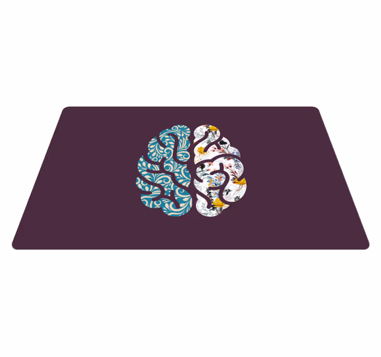 Botanical Yin Yang vinyl rug flowers - TenStickers