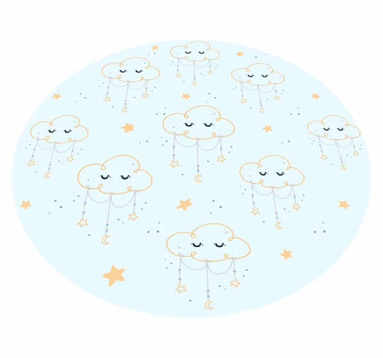 Sleeping Cloud Pattern kids vinyl rug - TenStickers