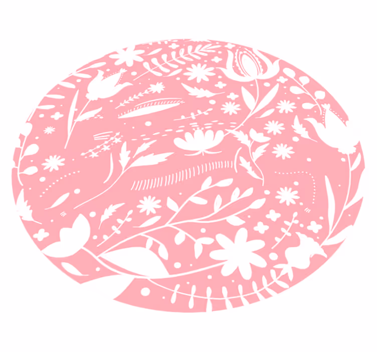 Botanical Motifs vinyl rug flowers - TenStickers