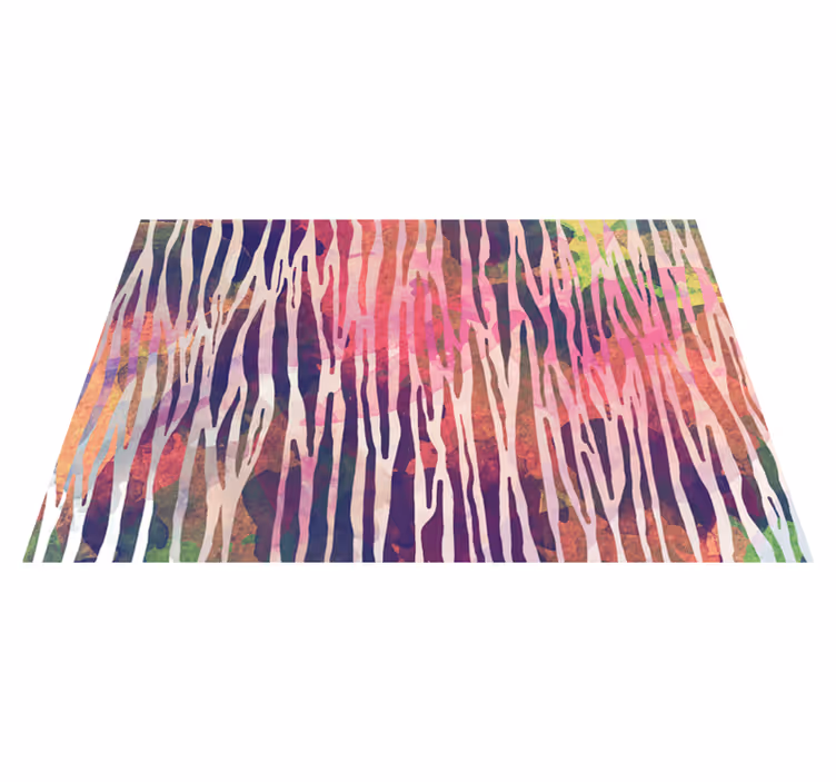 Striped vinyl rug abstract striped spectrum - TenStickers