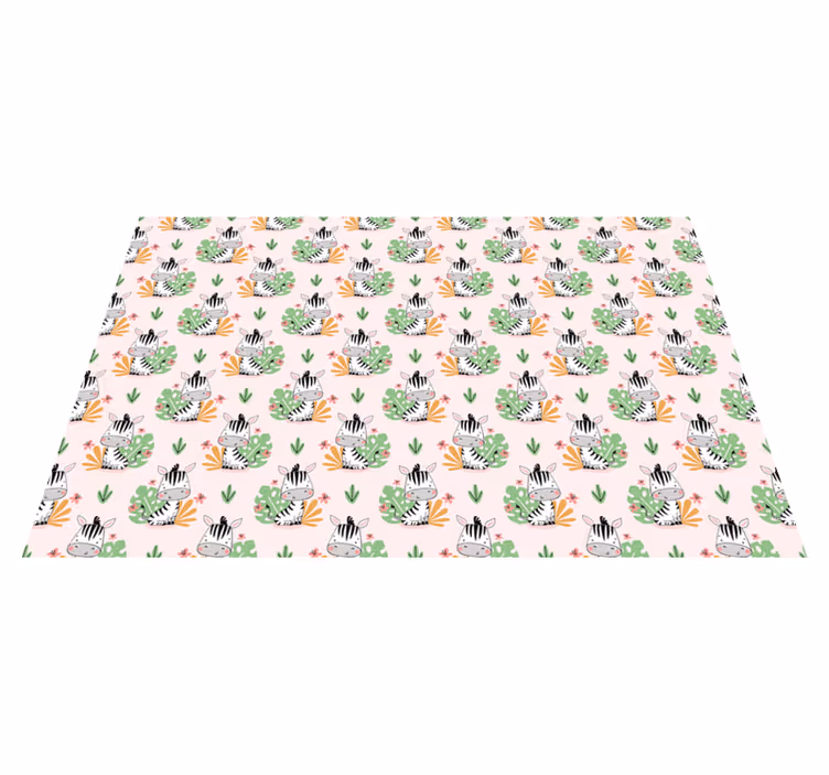 Zebra Jungle Pattern vinyl rug - TenStickers