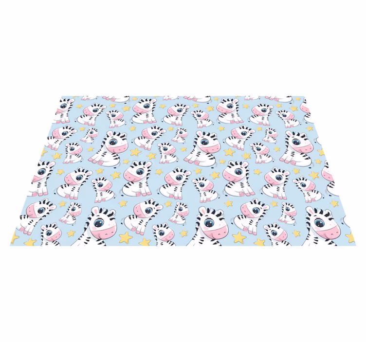 Zebra Starry Pattern kids vinyl rug - TenStickers