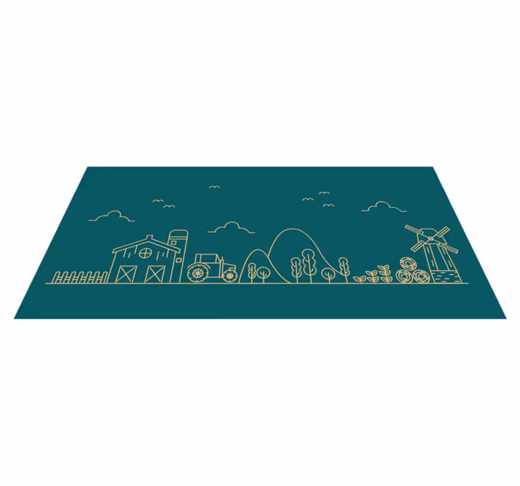 Educational Farm Game vinyl rug gaming - TenStickers