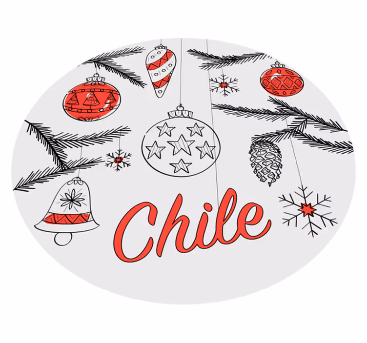 Chile Holiday Ornamentation christmas vinyl rug - TenStickers