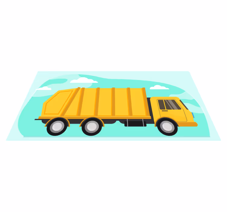 Cartoon Dump Truck vinyl rug - TenStickers