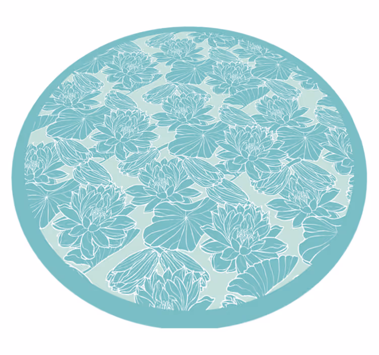 Floral Motif Circle vinyl rug flowers - TenStickers