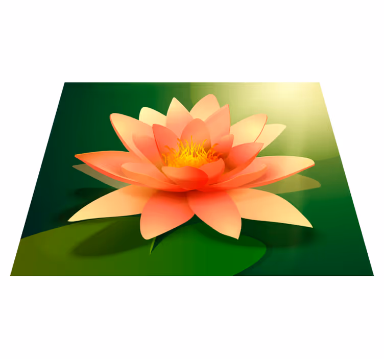 Blooming Lotus vinyl rug flowers - TenStickers