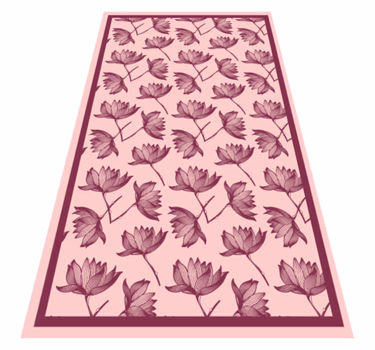 Floral Pattern Decor vinyl rug flowers - TenStickers