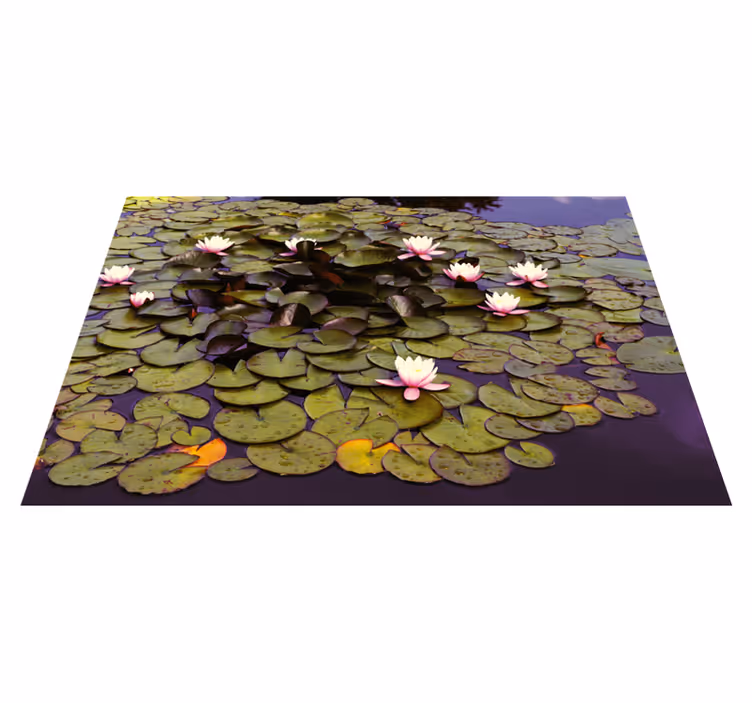 Lily Pond Beauty vinyl rug flowers - TenStickers