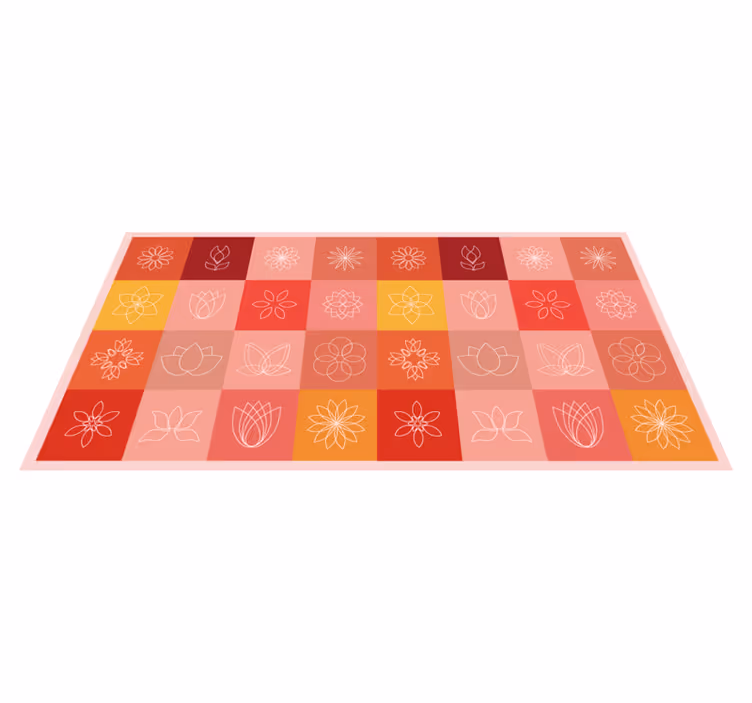 Floral Gradient Palette vinyl rug flowers - TenStickers