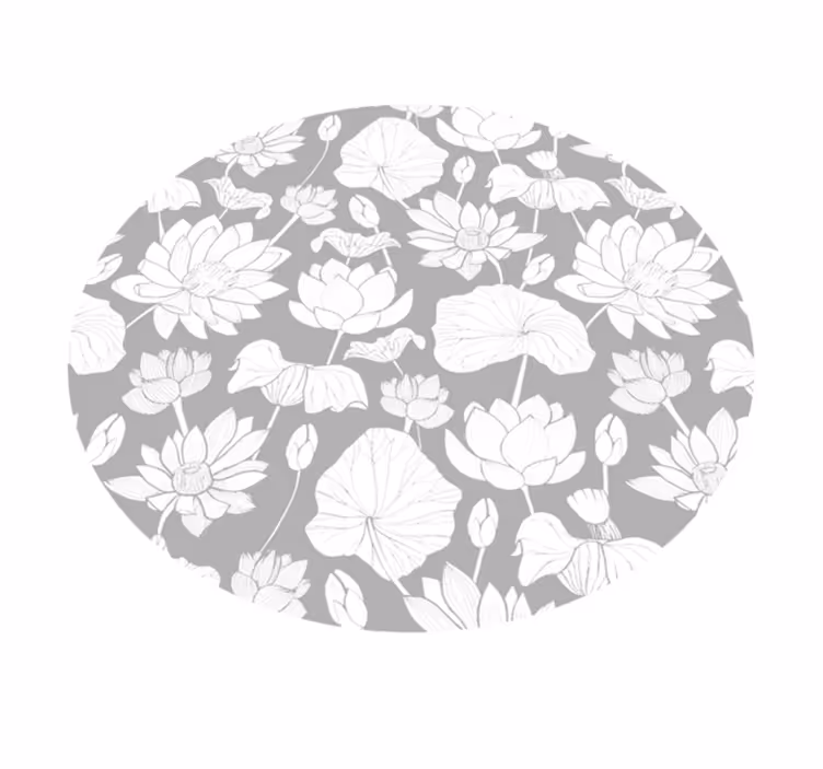 Floral Monochrome vinyl rug flowers - TenStickers
