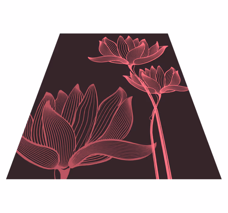 Floral Contrast vinyl rug flowers - TenStickers