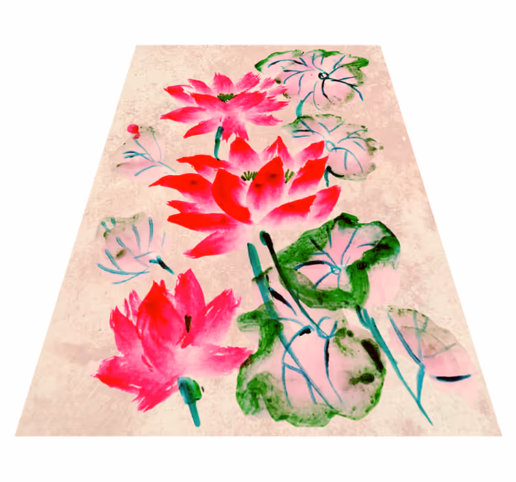 Elegant Floral Blooms vinyl rug flowers - TenStickers