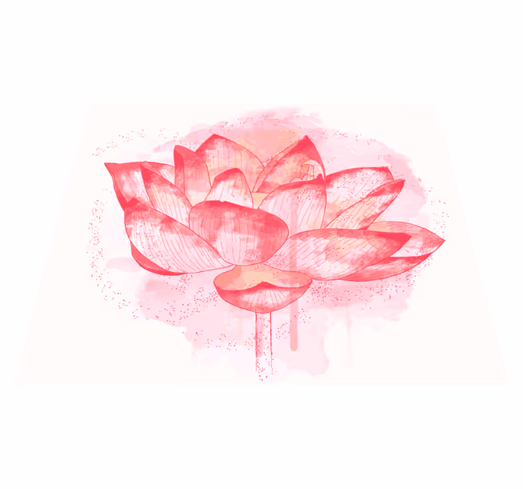 Watercolor Lotus vinyl rug flowers - TenStickers