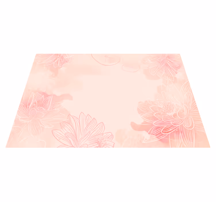 Floral Tranquility vinyl rug flowers - TenStickers