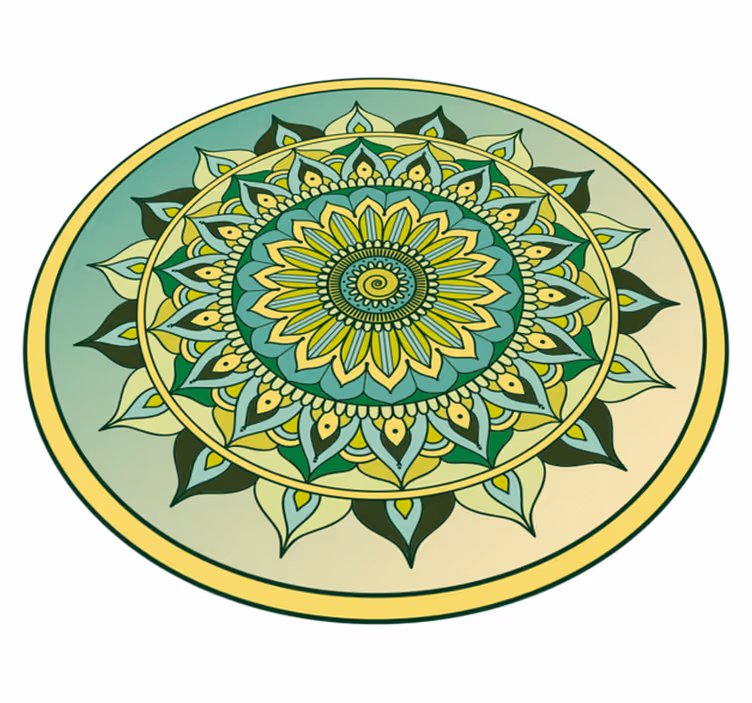 Vibrant mandala pattern mandala vinyl rug - TenStickers