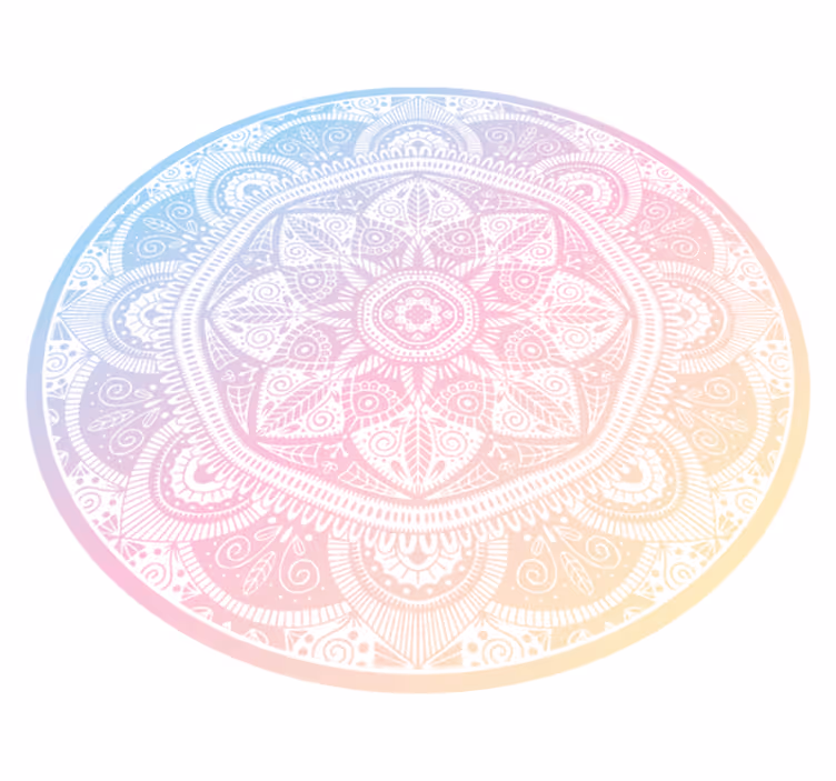 Gradient Circular Artwork mandala vinyl rug - TenStickers