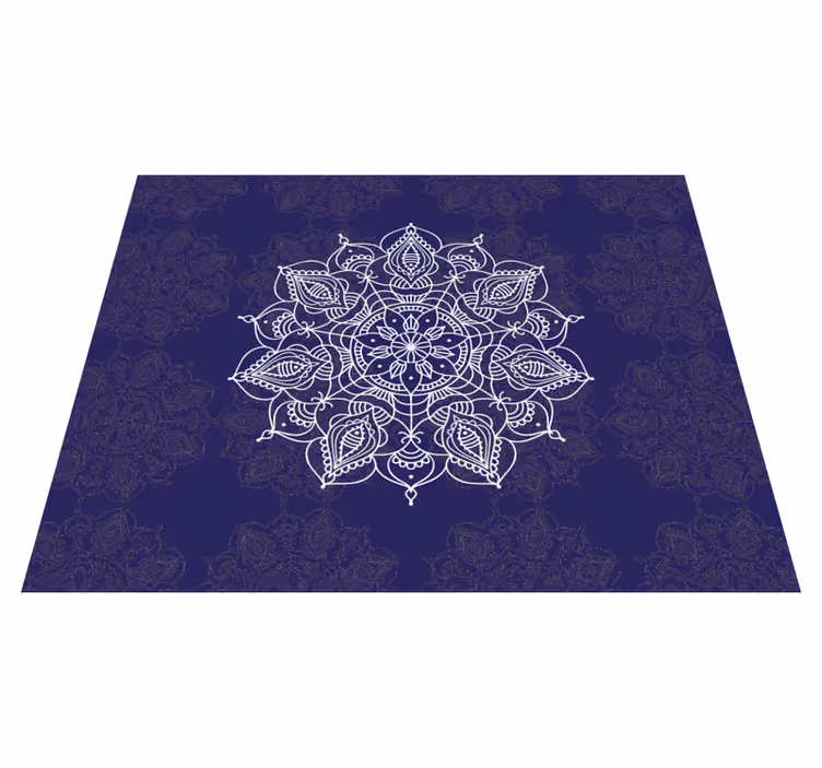 Intricate floral design mandala vinyl rug - TenStickers