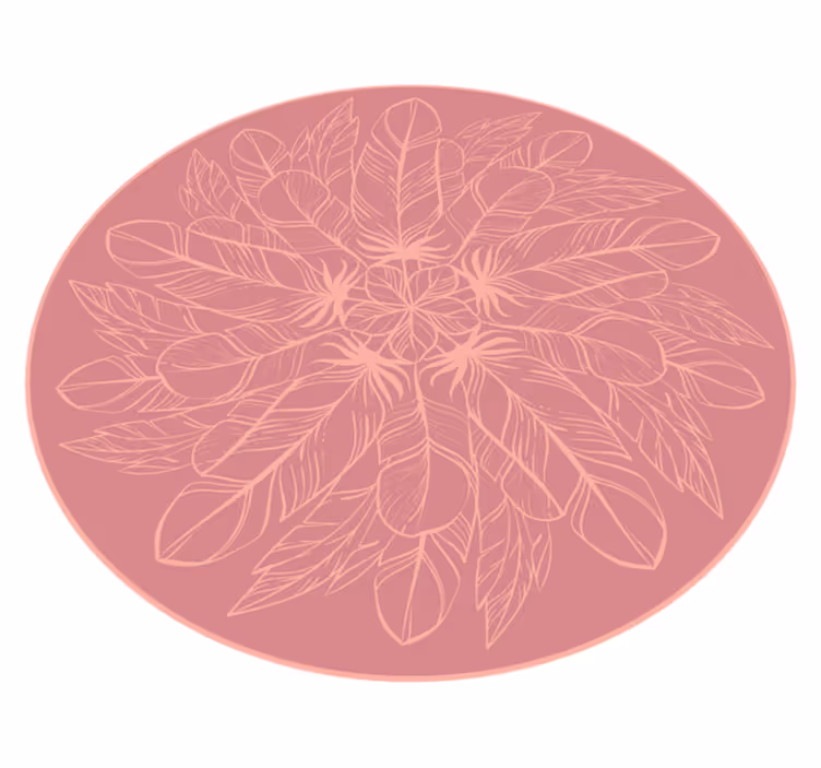 Feather pattern mandala vinyl rug - TenStickers