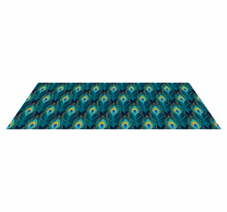 Peackock feather animal print vinyl rug - TenStickers