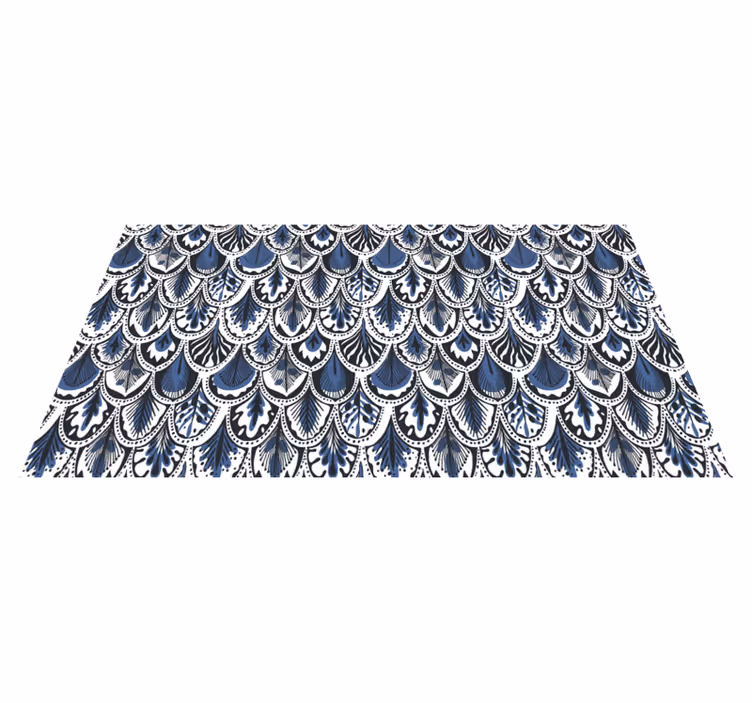 Peacock Tail Pattern tile vinyl rug - TenStickers