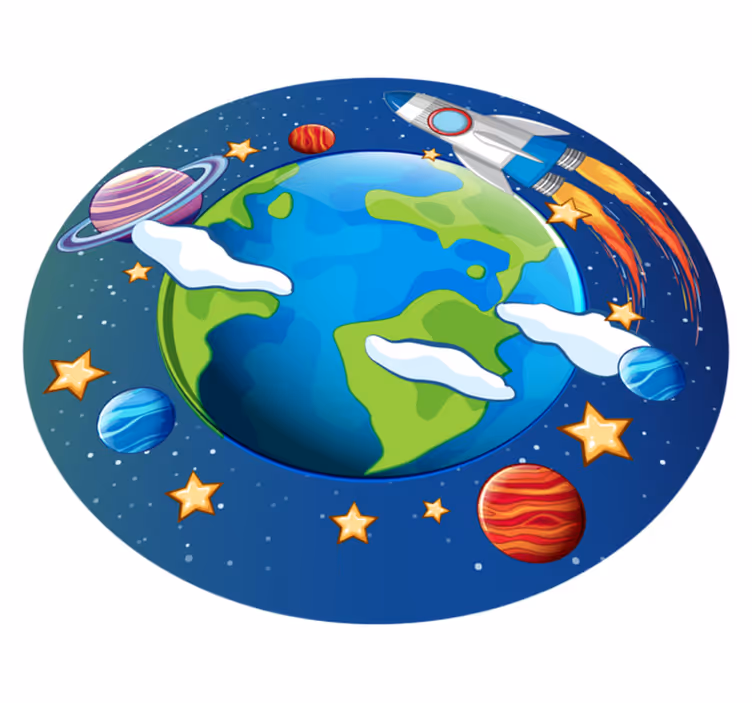 Planetary Orbit kids vinyl rug - TenStickers