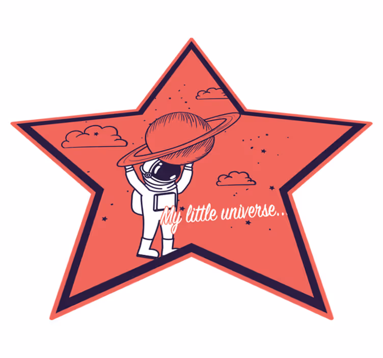 Astronaut Star Explorer kids vinyl rug - TenStickers