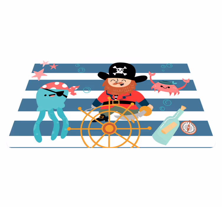 Pirate Adventure kids vinyl rug - TenStickers