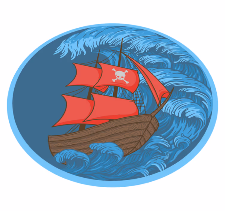Pirate Playtime vinyl rug gaming - TenStickers