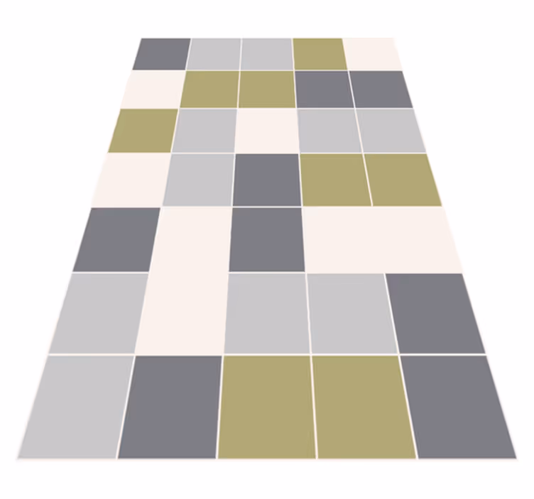 Tile vinyl rug with geometric pattern design - TenStickers
