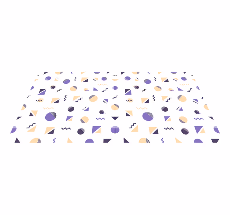Geometric vinyl rug with geometric shapes design - TenStickers