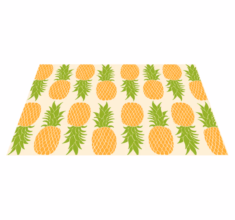 Pineapple Pattern vinyl rug flowers - TenStickers