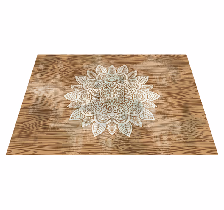 Mandala vinyl rug with mandala focal point - TenStickers