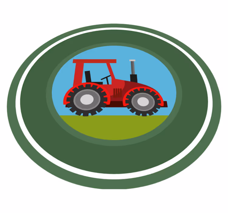 Tractor Playground kids vinyl rug - TenStickers