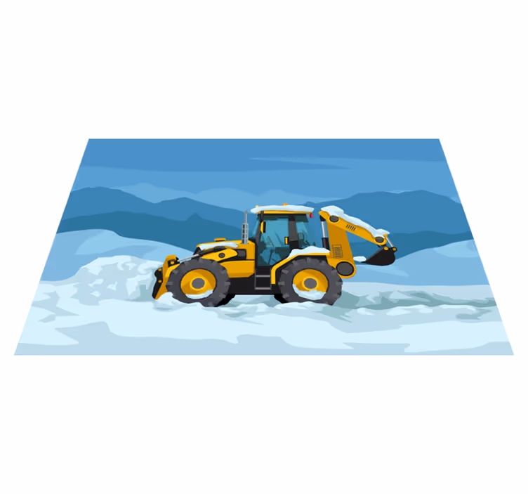 Construction Excavator kids vinyl rug - TenStickers