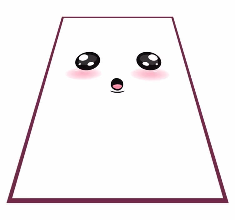Cute Kawaii Face kids vinyl rug - TenStickers