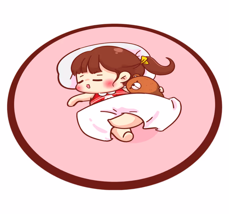 Sleeping Anime Girl kids vinyl rug - TenStickers
